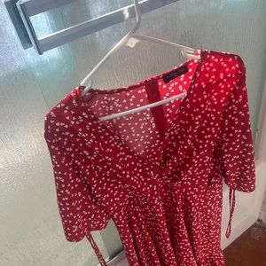 Red above the knee dress